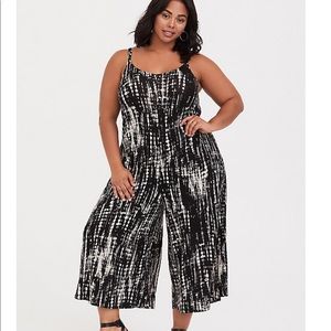 Torrid Black Tie-Dye Culotte Jumpsuit